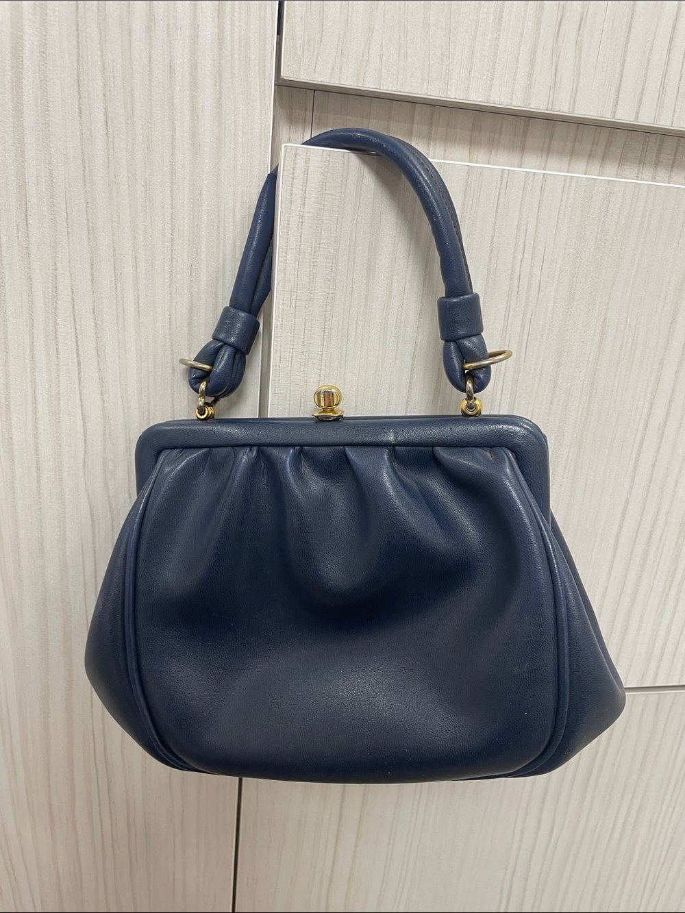 Classic Navy Top-Handle Frame Bag - Unbranded